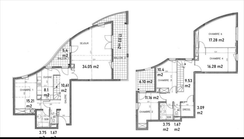Appartement - 149 m² - 6 pièces