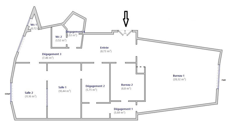 Bureau - 90 m² - 3 pièces