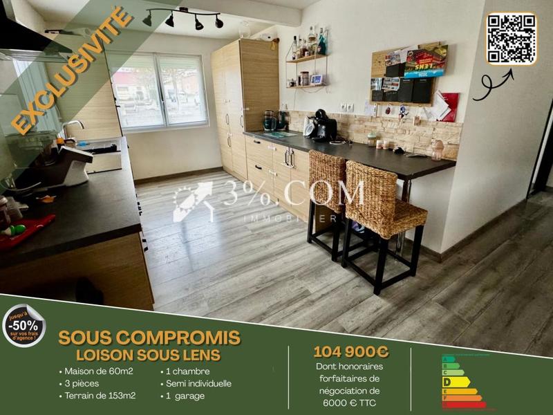 Maison - 60 m² - 3 pièces