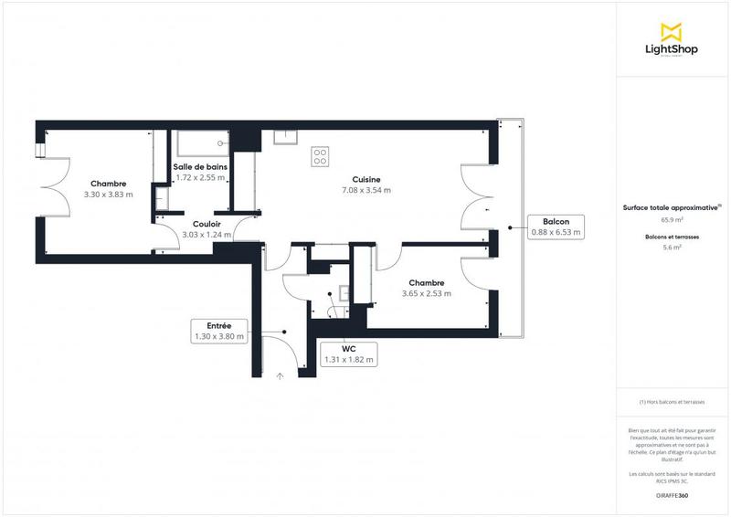 Appartement - 66 m² - 3 pièces