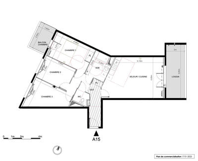 Appartement - 80 m² - 4 pièces