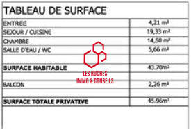 Appartement - 43 m² - 2 pièces