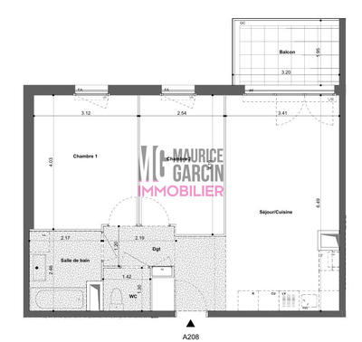 Appartement - 58 m² - 3 pièces