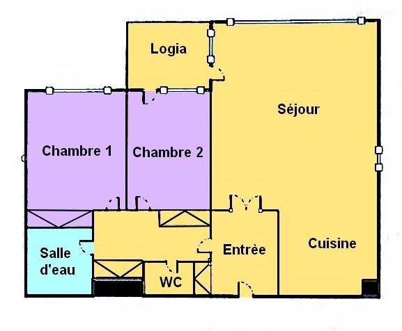 Appartement - 61 m² - 3 pièces
