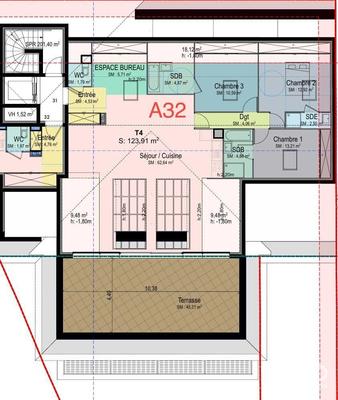 Appartement - 124 m² - 4 pièces