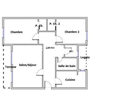 Appartement - 60 m² - 3 pièces