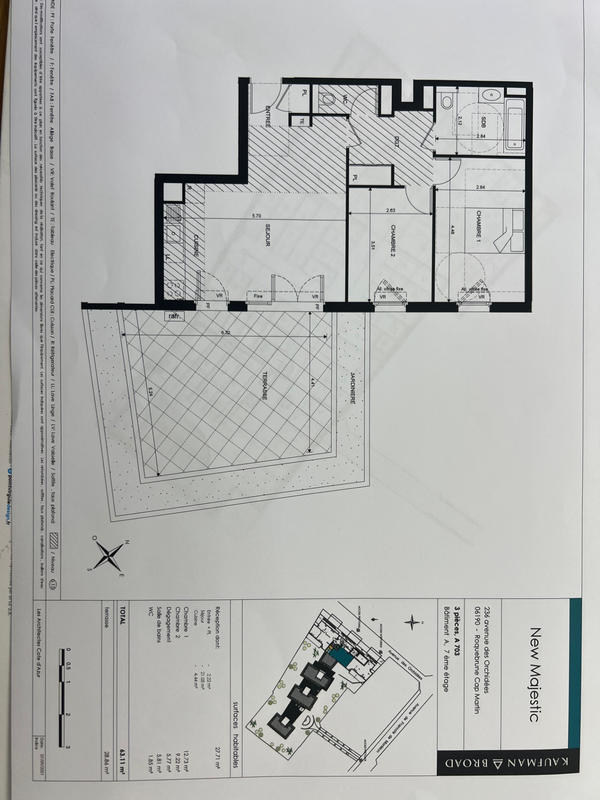 Appartement - 63 m² - 3 pièces