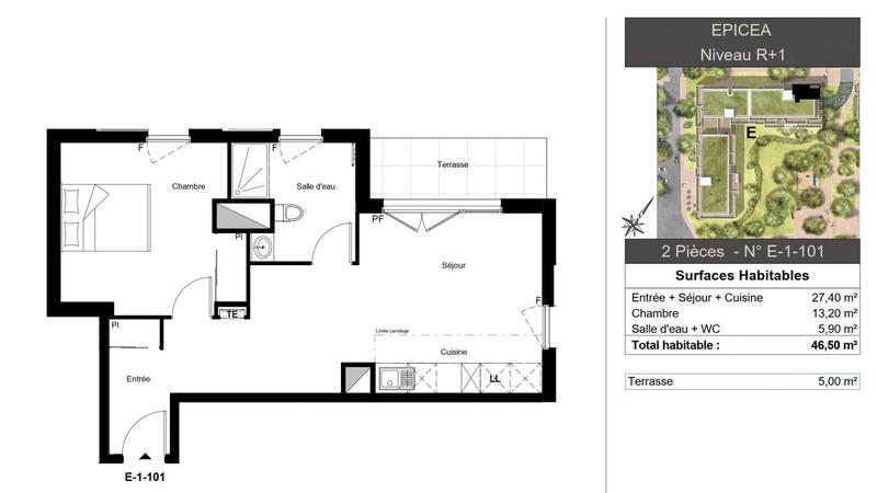 Appartement - 47 m² - 2 pièces