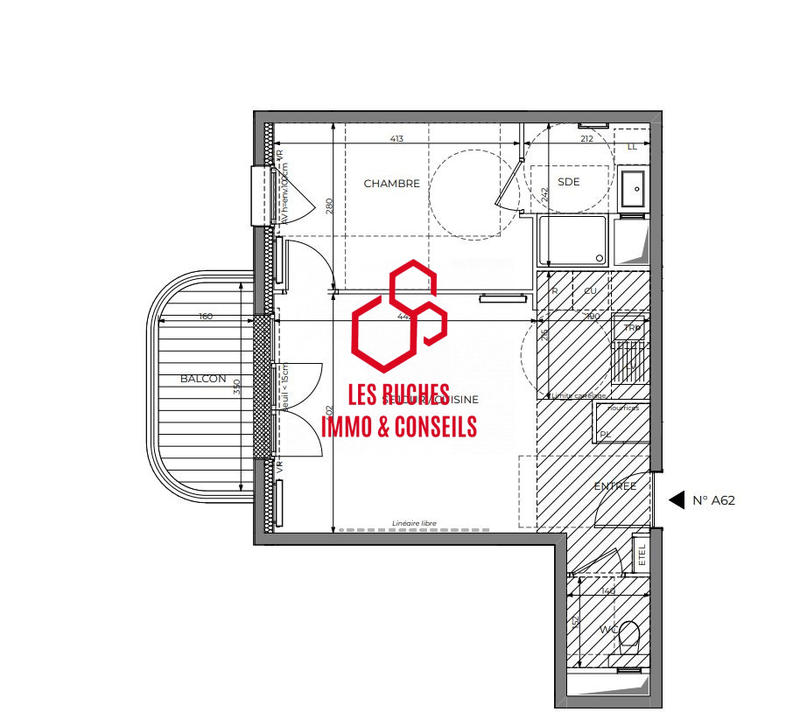 Appartement - 45 m² - 2 pièces