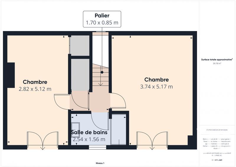 Maison de ville - 76 m² - 3 pièces