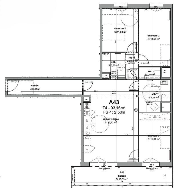 Appartement - 93 m² - 4 pièces