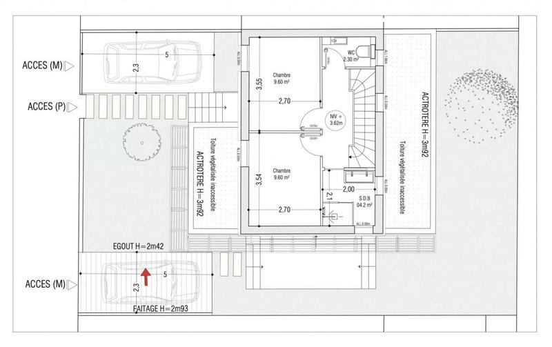 Pavillon - 60 m² - 3 pièces