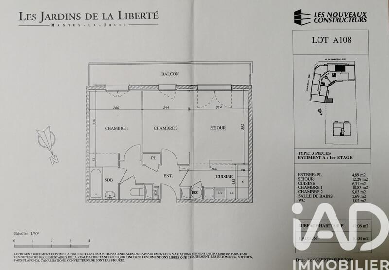 Appartement - 47 m² - 3 pièces