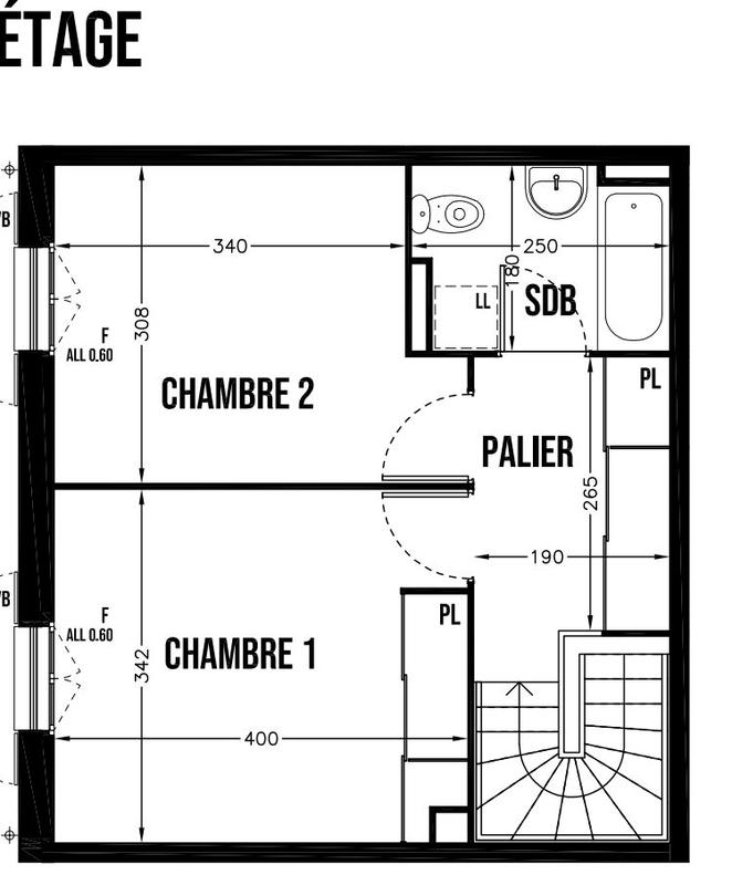 Maison traditionnelle - 67 m² - 3 pièces