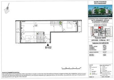 Appartement - 66 m² - 3 pièces