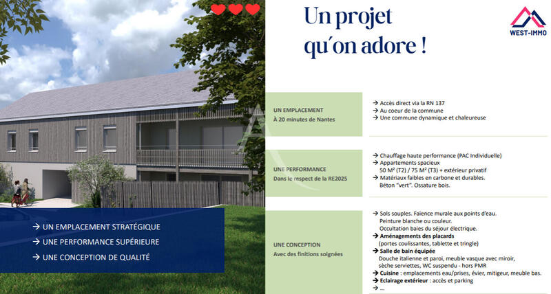 Appartement - 75 m² - 3 pièces