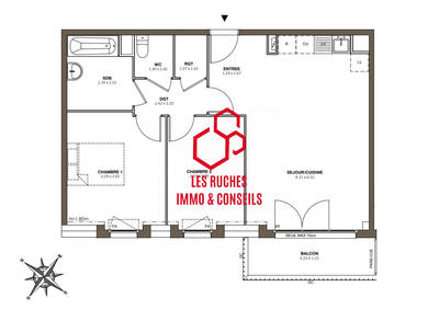 Appartement - 62 m² - 3 pièces