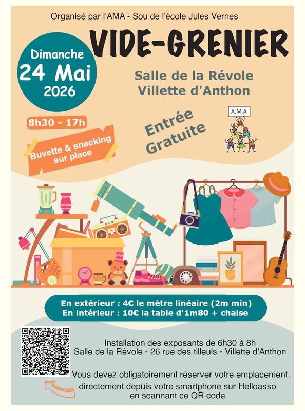 2ème édition du vide grenier de l'Ama  ( sou des écoles de l'école Jules verne )