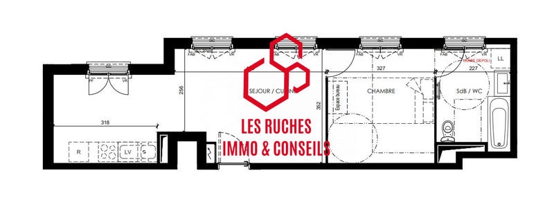 Appartement - 43 m² - 2 pièces