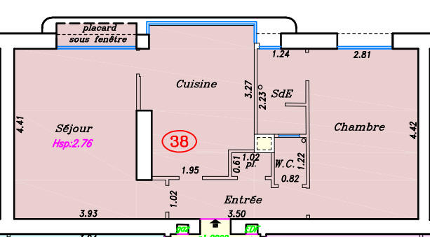 Appartement - 44 m² - 2 pièces