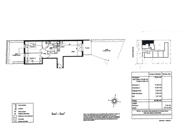 Appartement - 61 m² - 3 pièces
