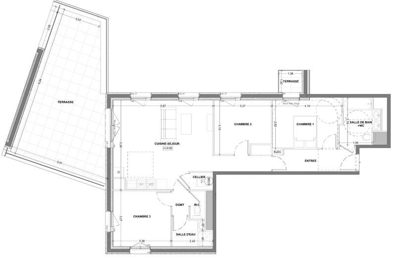 Appartement - 86 m² - 4 pièces