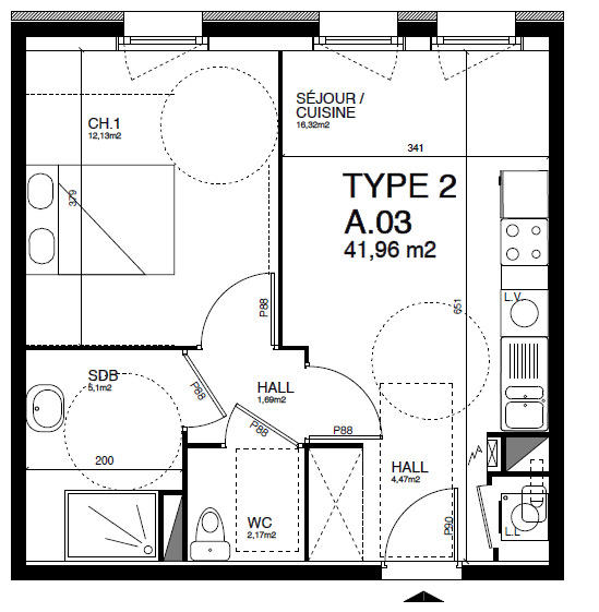 Appartement - 41 m²