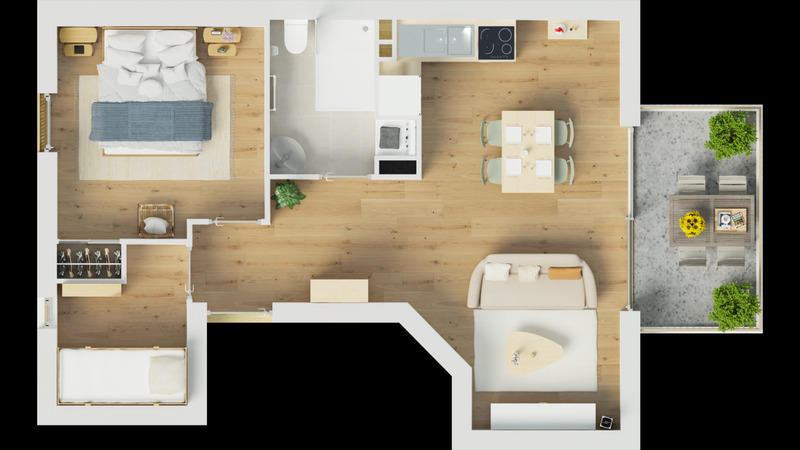 Appartement - 43 m² - 3 pièces