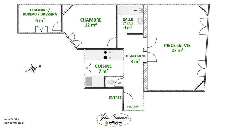 Appartement - 66 m² - 3 pièces