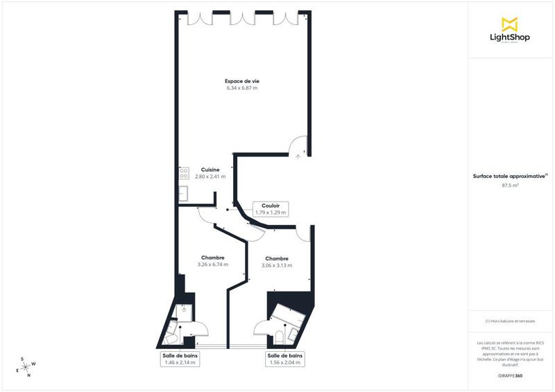 Appartement - 86 m² - 3 pièces