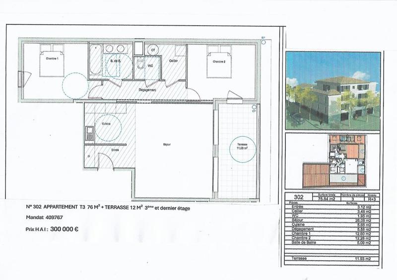 Appartement - 76 m² - 3 pièces