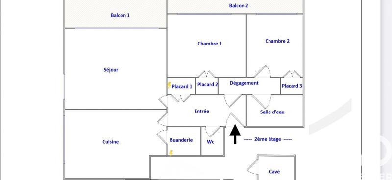 Appartement - 64 m² - 3 pièces