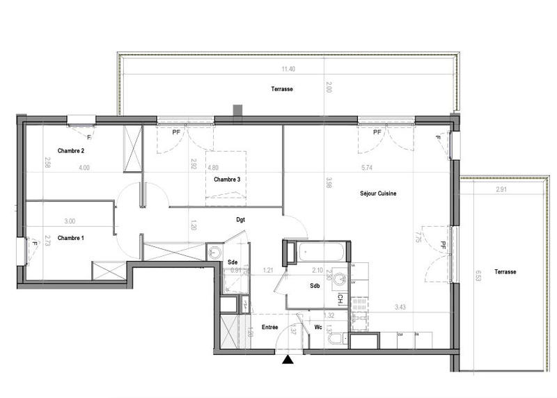 Appartement - 92 m² - 4 pièces