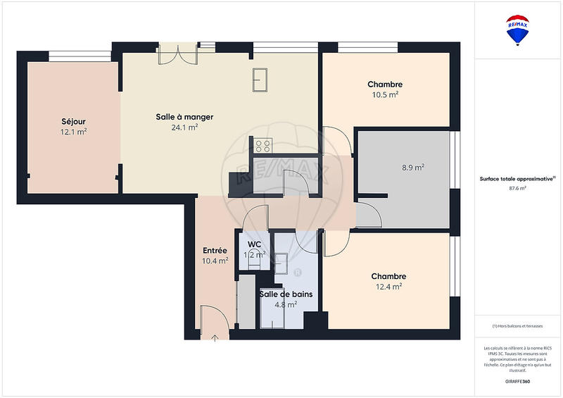 Appartement - 86 m² - 4 pièces