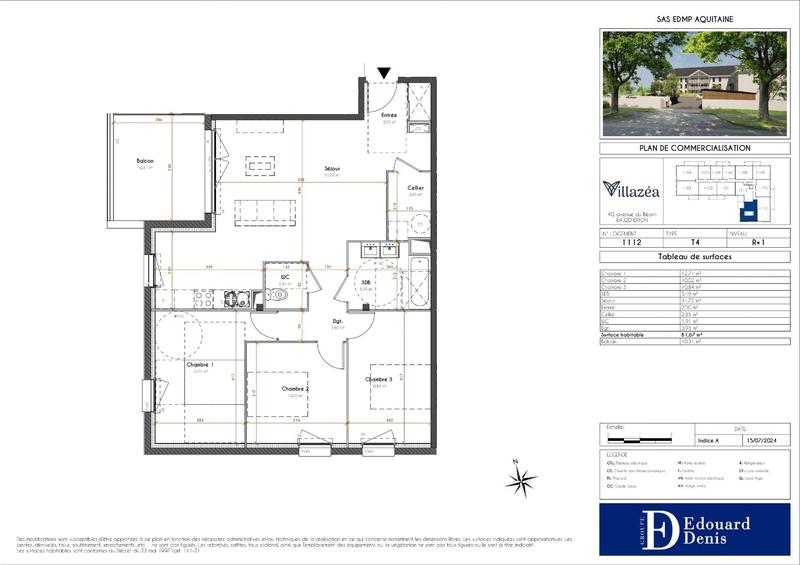 Appartement - 82 m² - 4 pièces