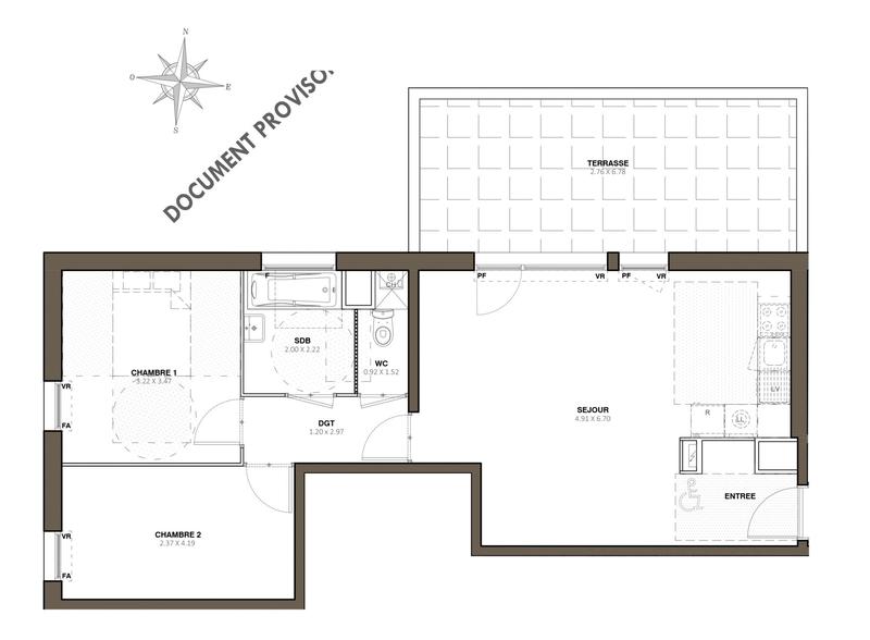 Appartement - 61 m² - 3 pièces