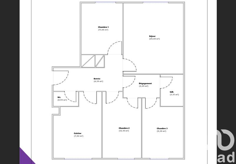 Appartement - 74 m² - 4 pièces