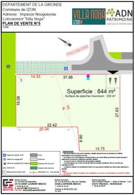 Terrain constructible - 844 m²
