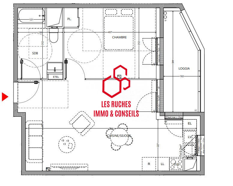 Appartement - 45 m² - 2 pièces