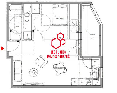 Appartement - 45 m² - 2 pièces