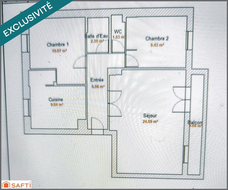 Appartement - 63 m² - 4 pièces
