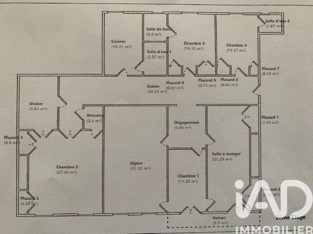 Appartement - 192 m² - 6 pièces