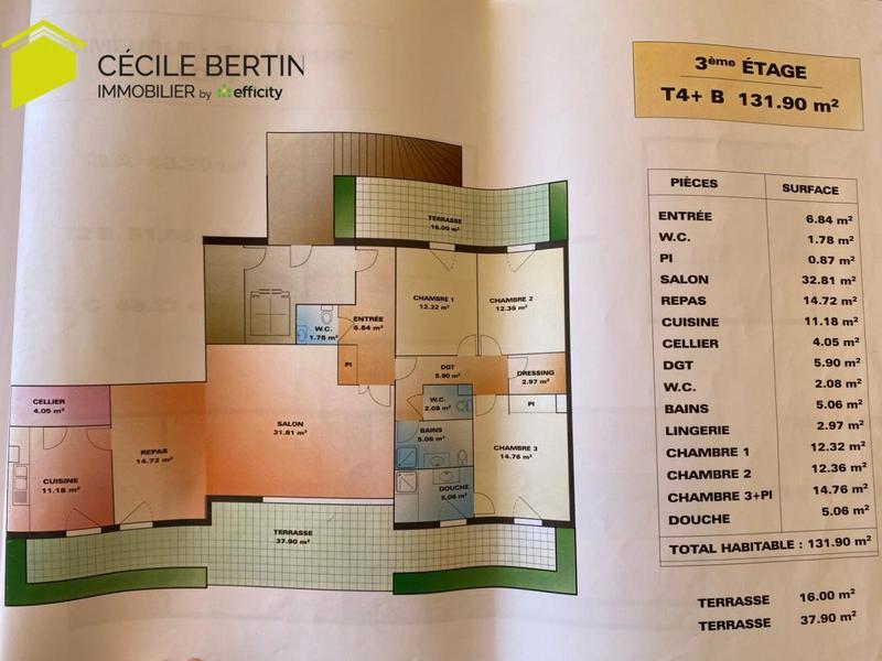 Appartement - 132 m² - 4 pièces