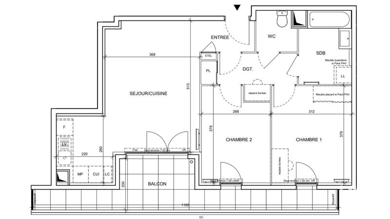 Appartement - 61 m² - 3 pièces