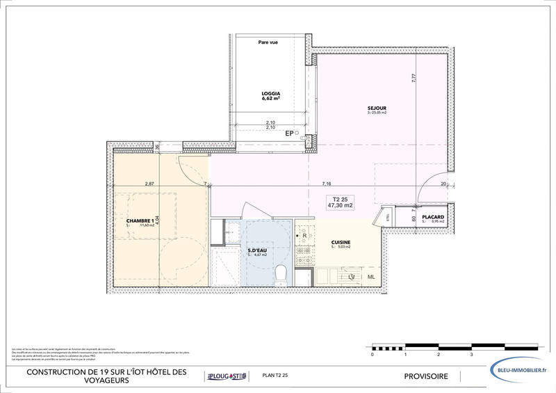 Appartement - 47 m² - 2 pièces
