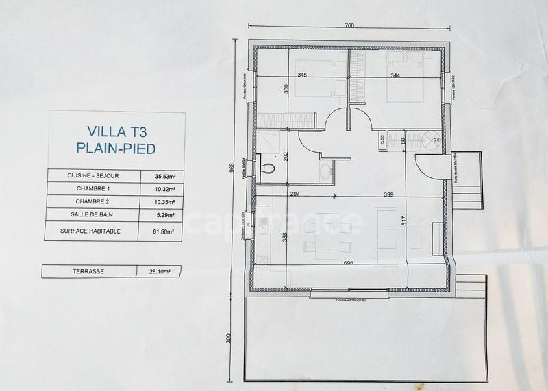 Maison - 62 m² - 3 pièces
