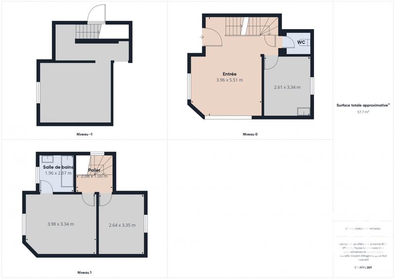 Maison - 58 m² - 3 pièces
