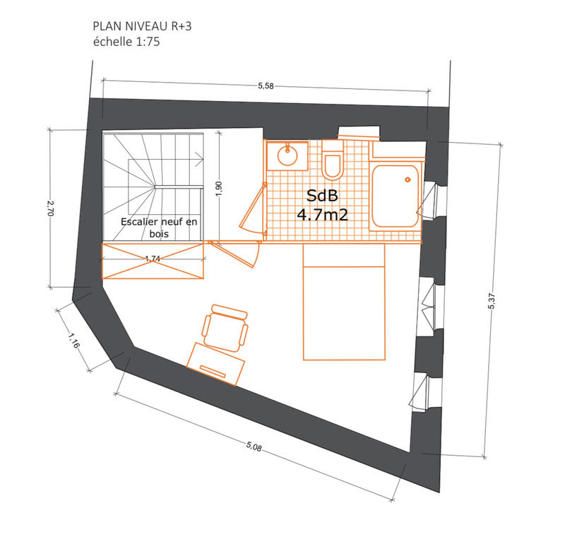 Maison de village - 79 m² - 4 pièces
