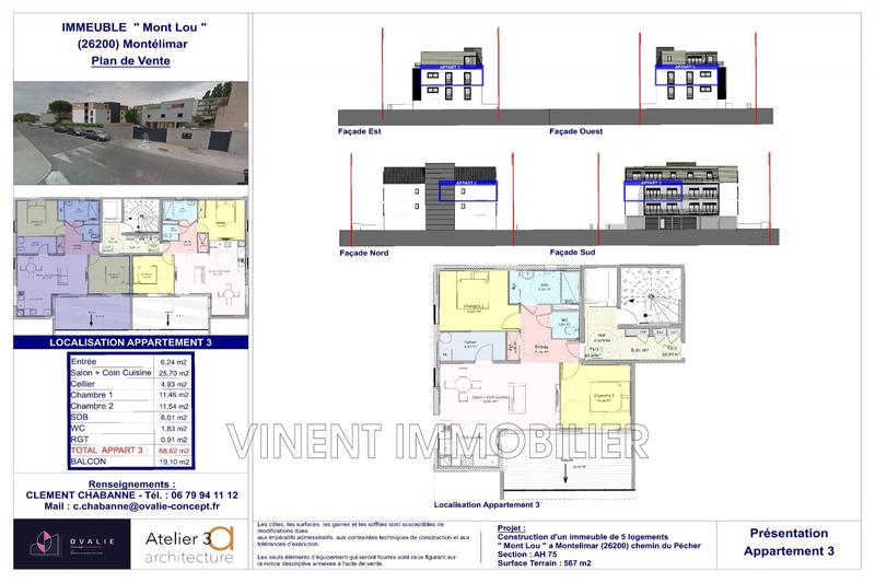 Appartement - 69 m² - 3 pièces