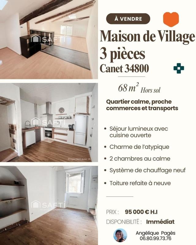 Maison de village - 68 m² - 3 pièces